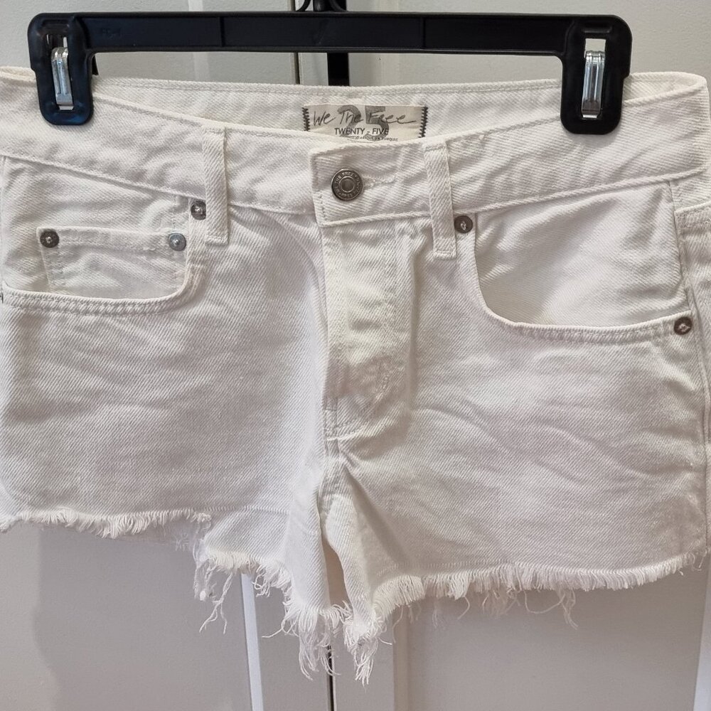 Free People We The Free white denim cutoff shorts